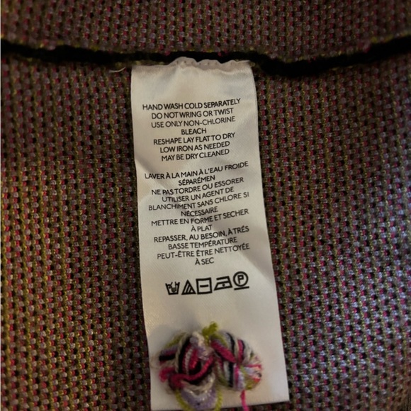 Maeve Anthropologie Carys Black Floral Print Mock Neck Knit Pullover Sweater L - Picture 7 of 8